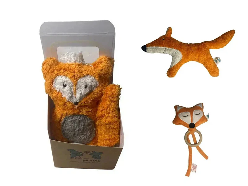 Geschenkset Fuchs – Schmusetuch & Rassel